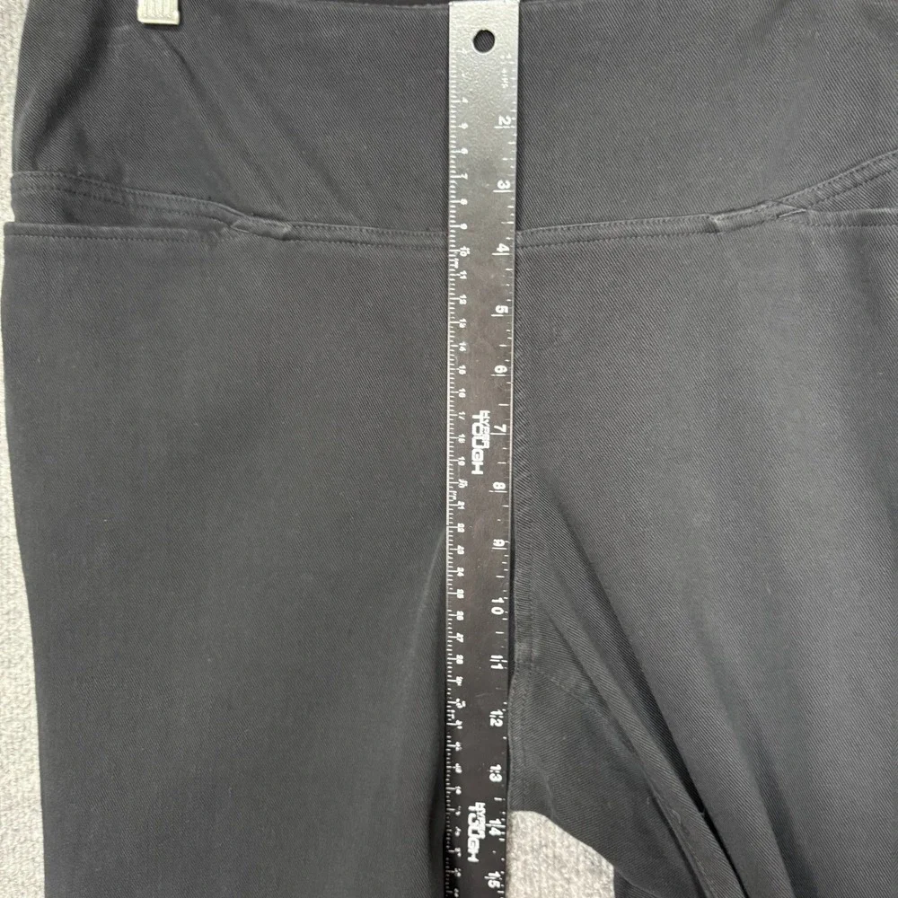 J Jill Wearever Pants Womens Large Black Straight Leg Pull On Stretch Twill